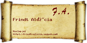 Frindt Alícia névjegykártya